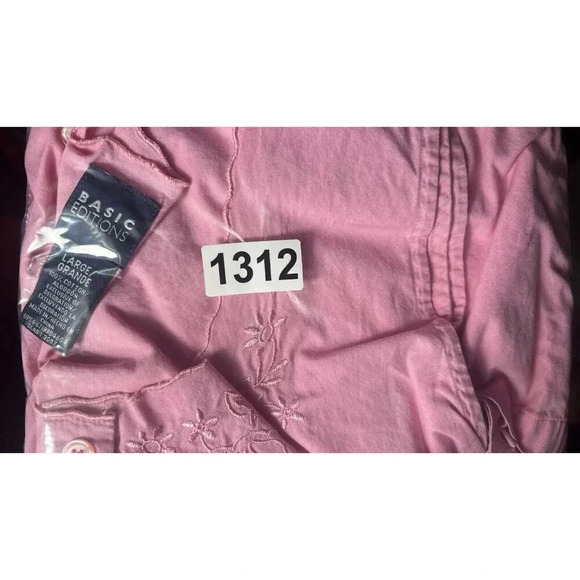 Basic Editions Women's Pink Floral Embroidered & Sleeveless Tank Top - Picture 12 of 12